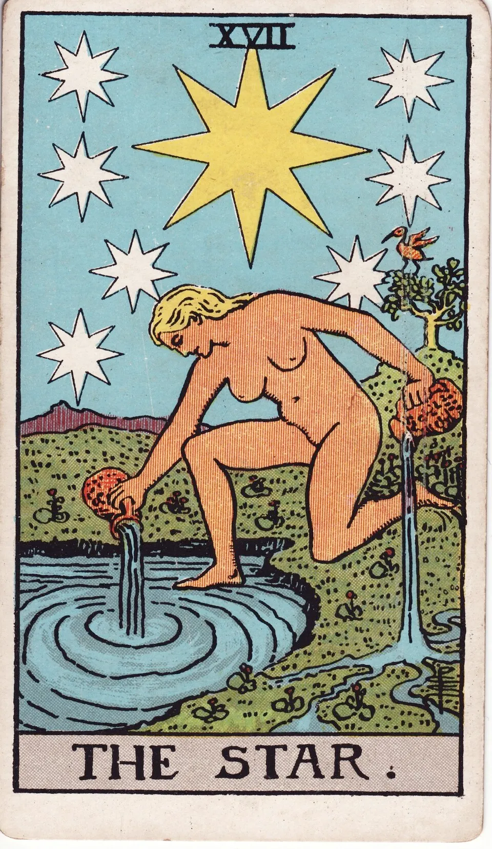 Carta La Estrella del tarot Rider-Waite